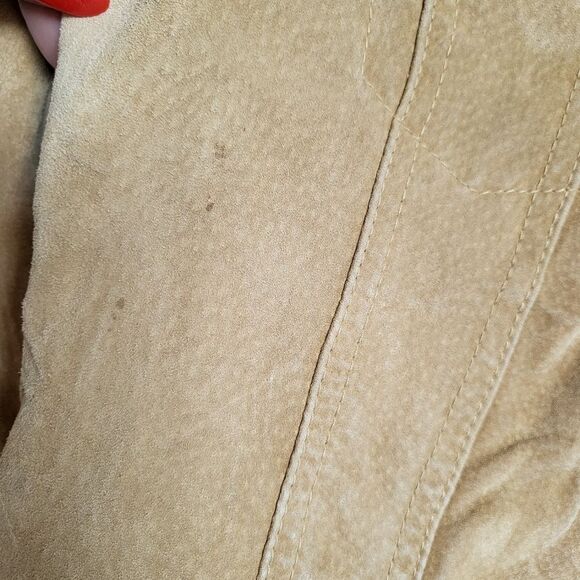 Eddie Bauer Seattle Suede Leather Jacket Small Coat Tan - Picture 14 of 15